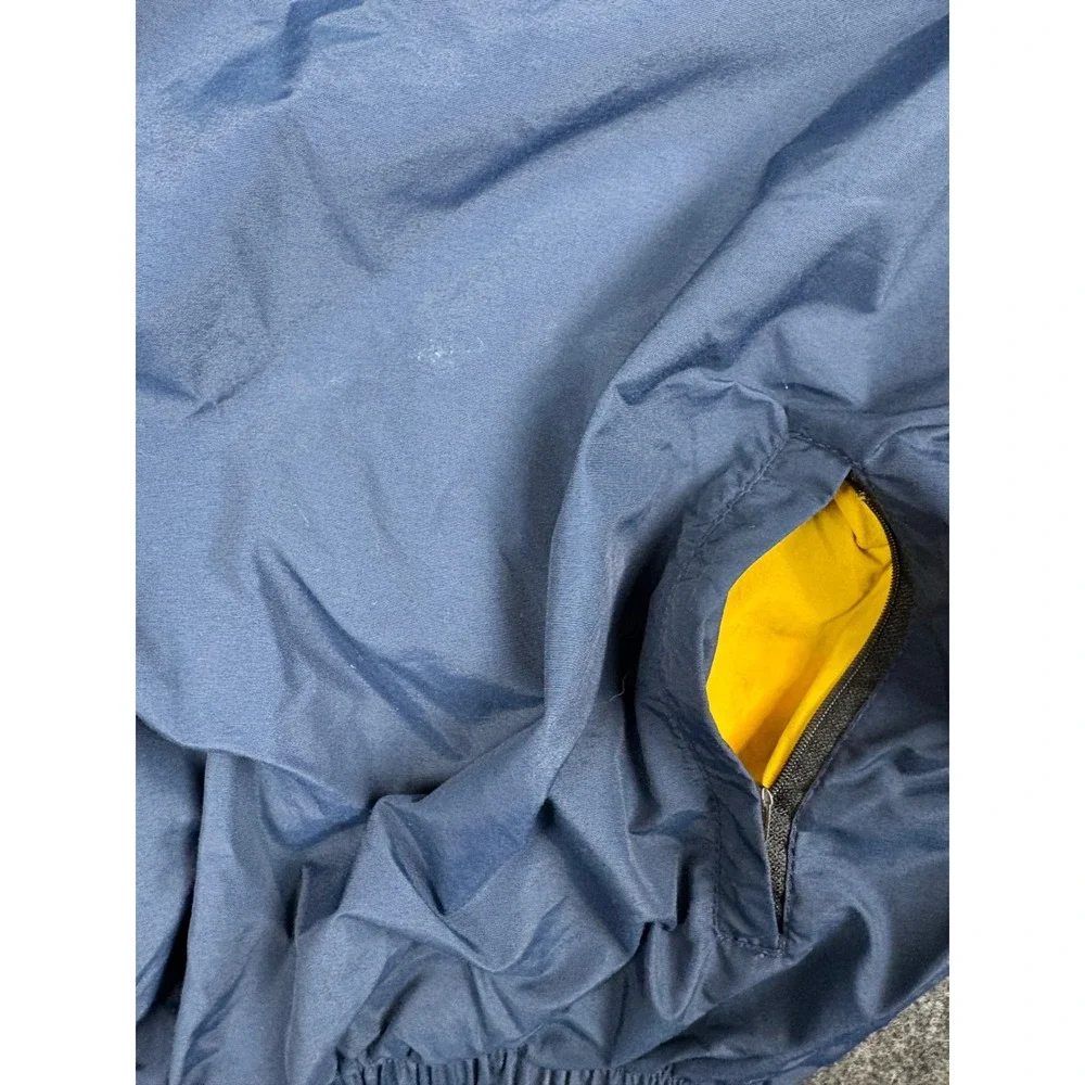 Vintage Good News USA Quarter Zip Windbreaker Jacket Navy Blue Yellow Mens L